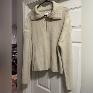 GAP Women's Beige Cowl Neck Sweater